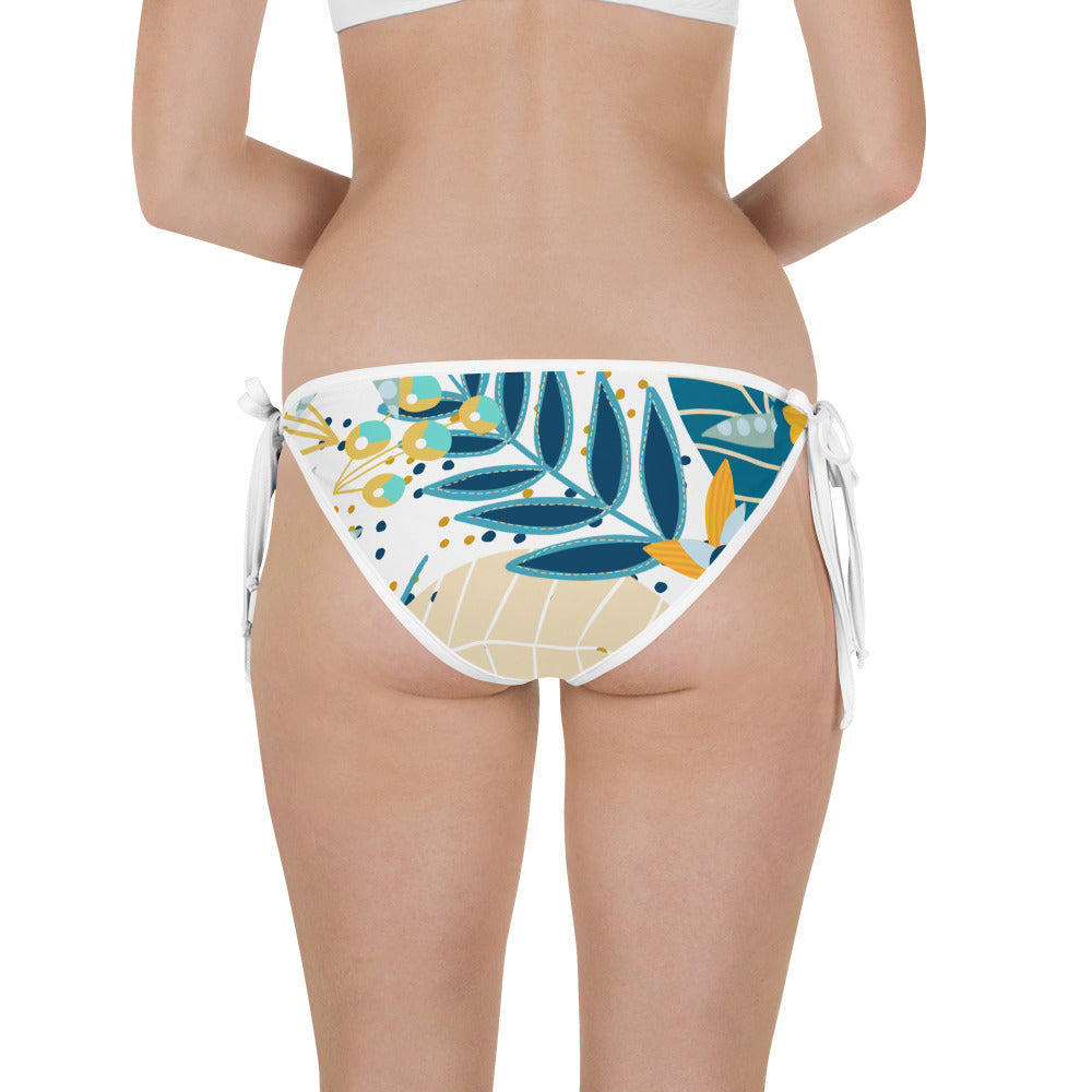 Blue & Yellow Floral Bikini Bottom