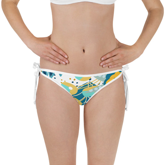 Blue & Yellow Floral Bikini Bottom