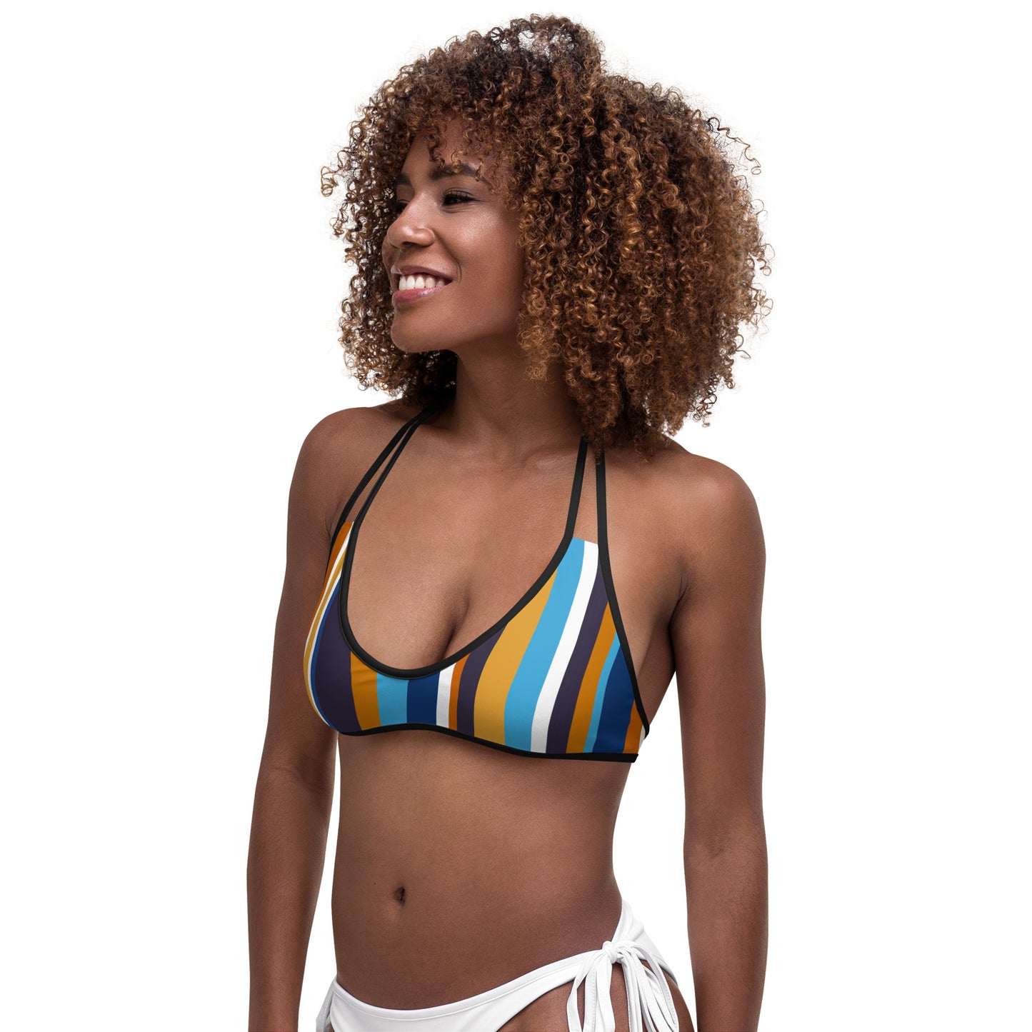 Retro Stripe Bikini Top