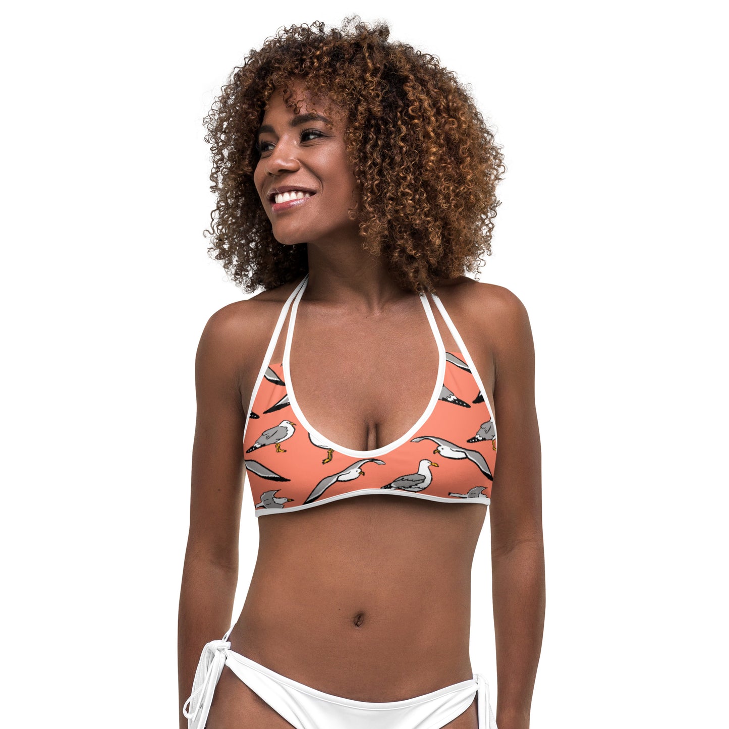 Pink Seagull Bikini Top