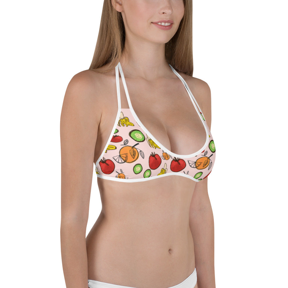 Sketchy Fruit Bikini Top