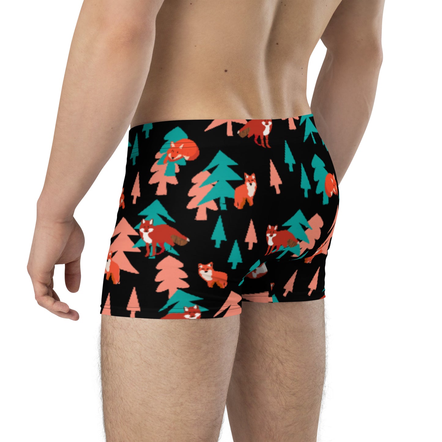 Fox Print Boxer Briefs, Black