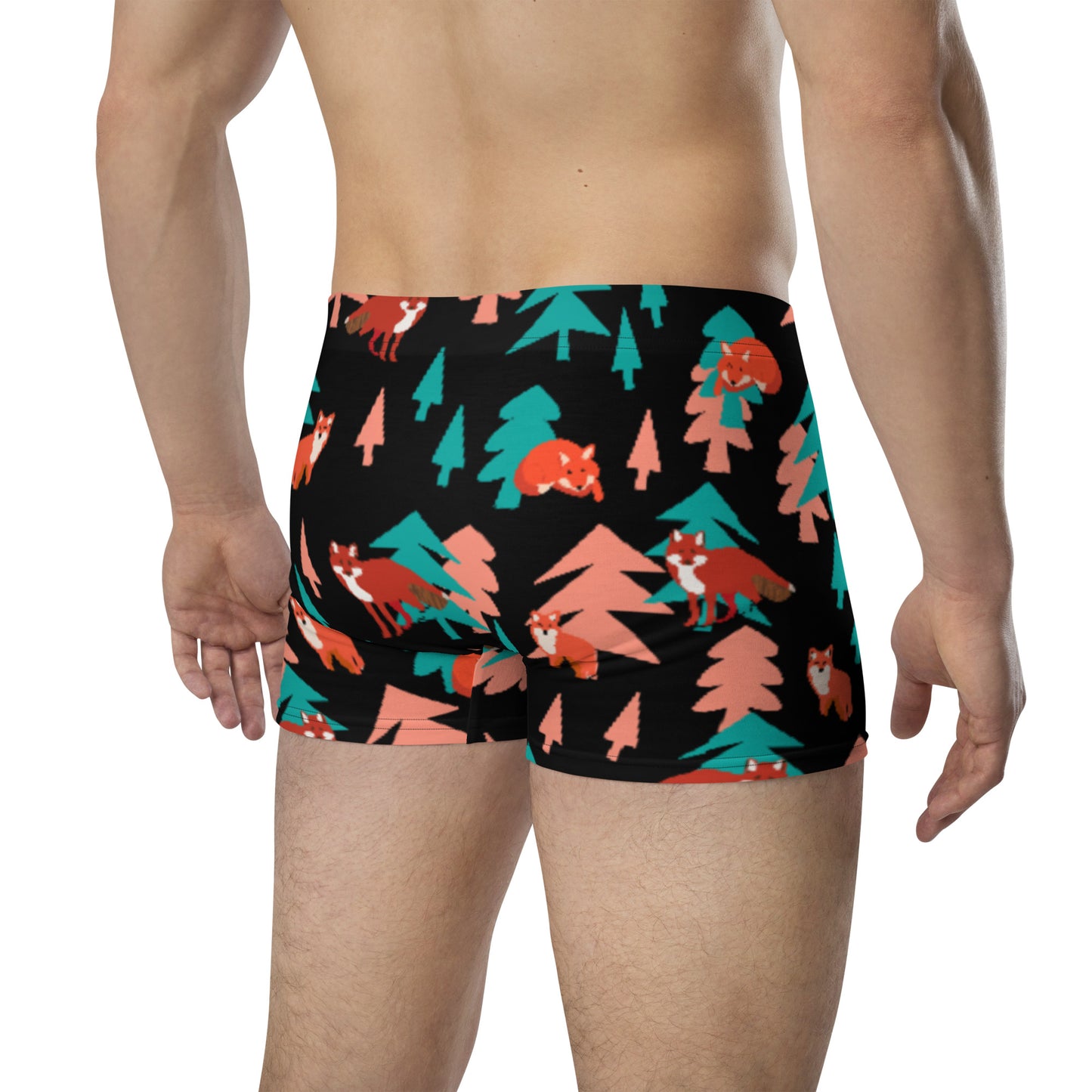 Fox Print Boxer Briefs, Black