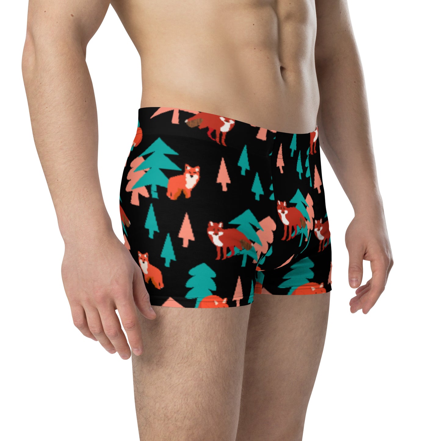 Fox Print Boxer Briefs, Black