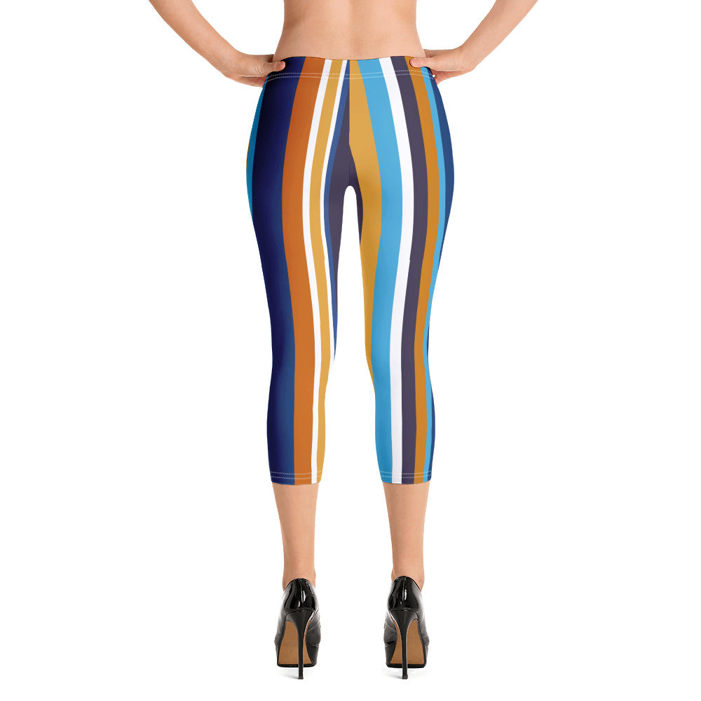 Retro Stripe Capri Leggings