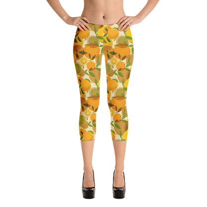 Retro Lemon Capri Leggings