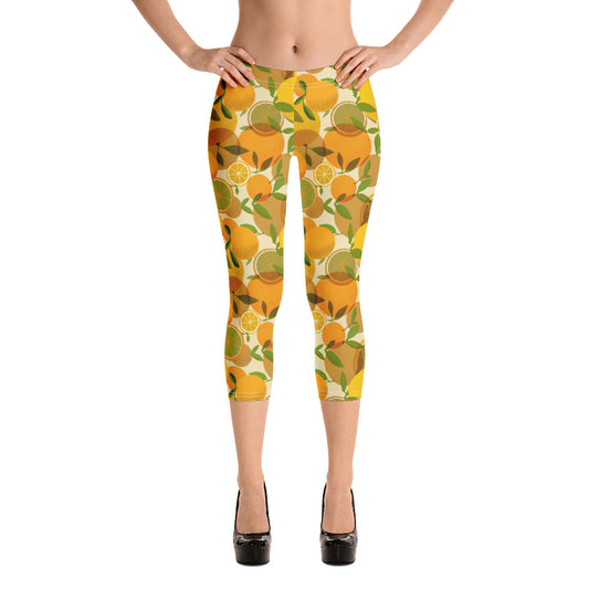 Retro Lemon Capri Leggings