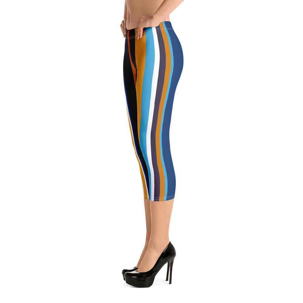 Retro Stripe Capri Leggings