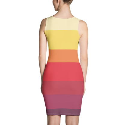 Retro Sunset Colorblock Dress