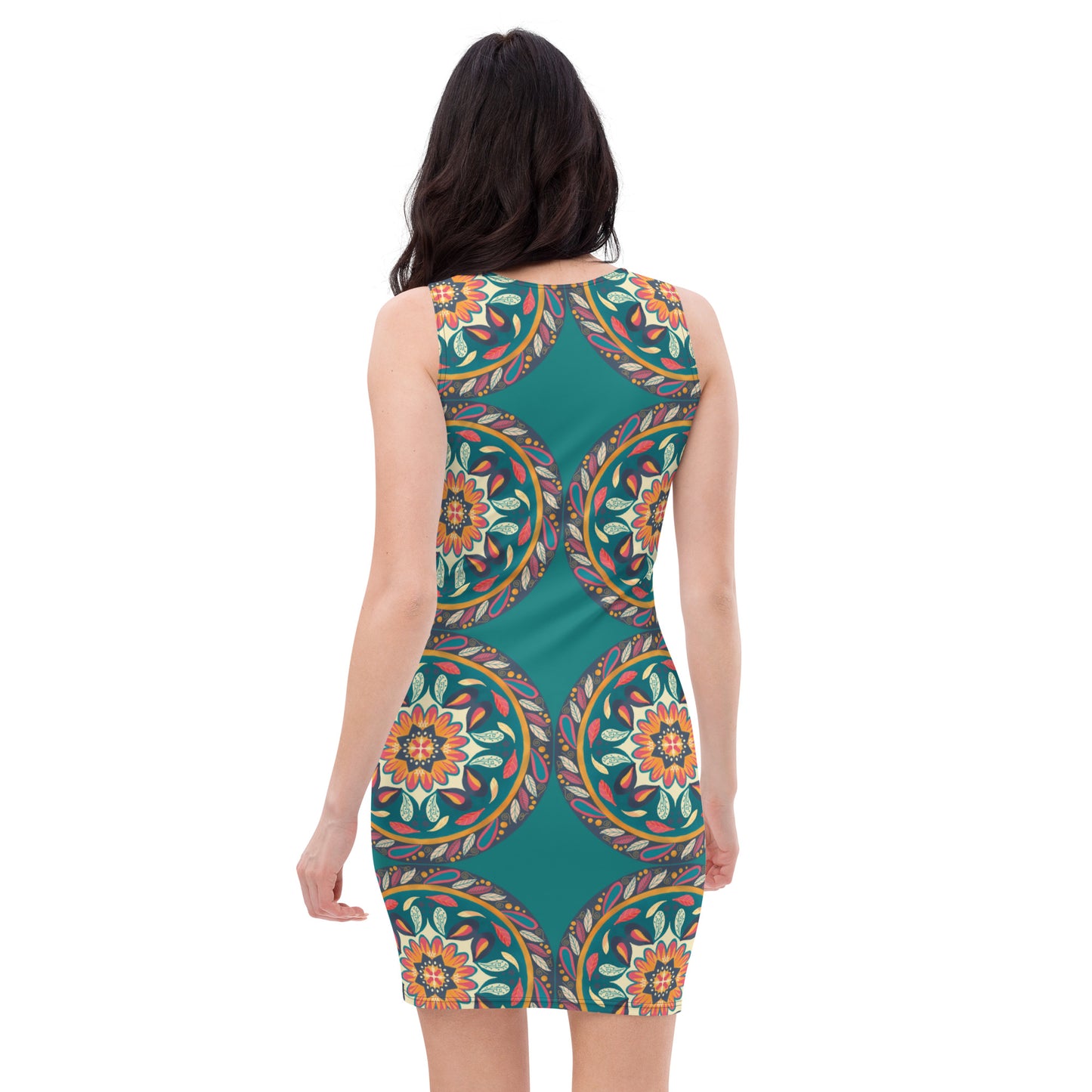 Floral Mandala Dress, Teal II