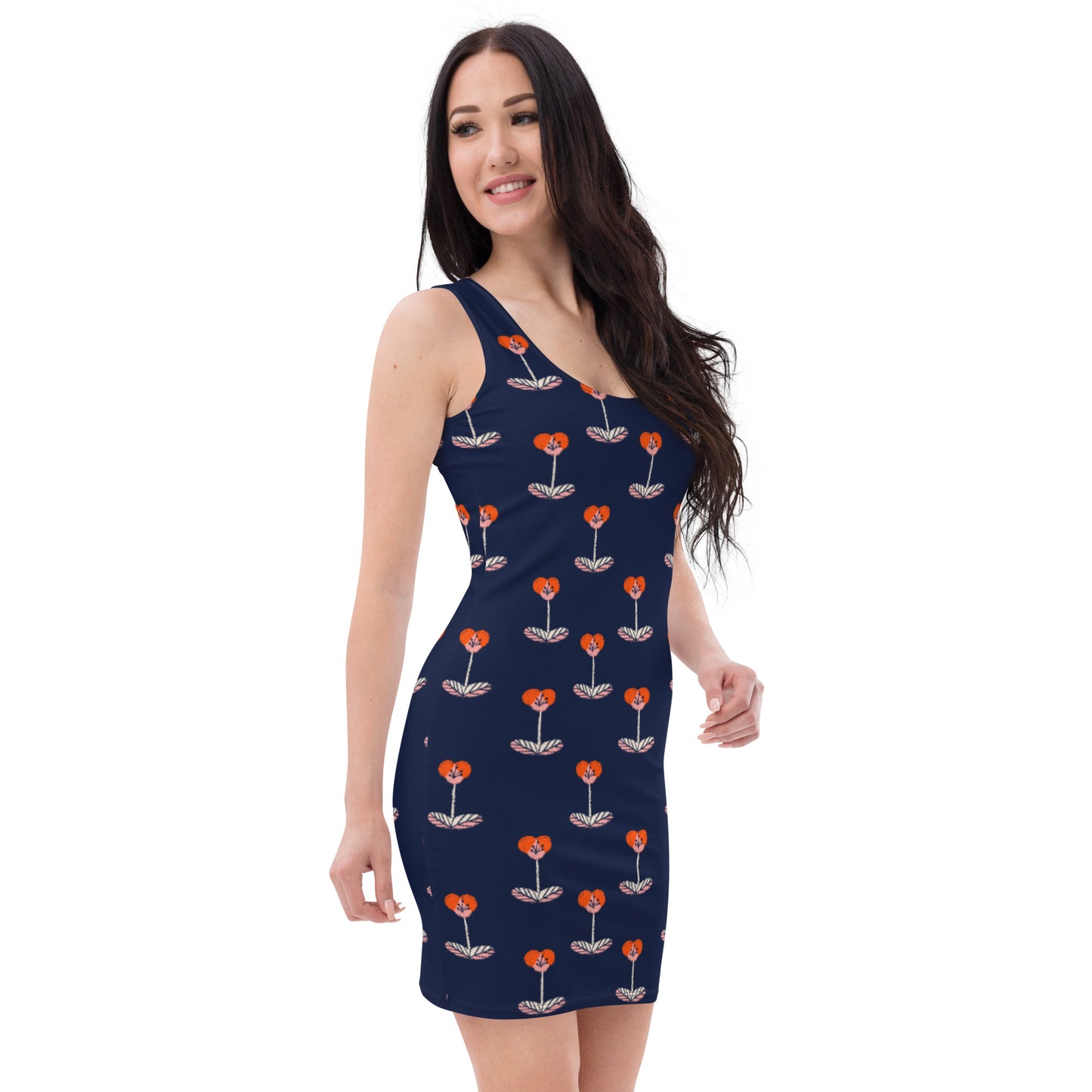 Navy Floral Dress