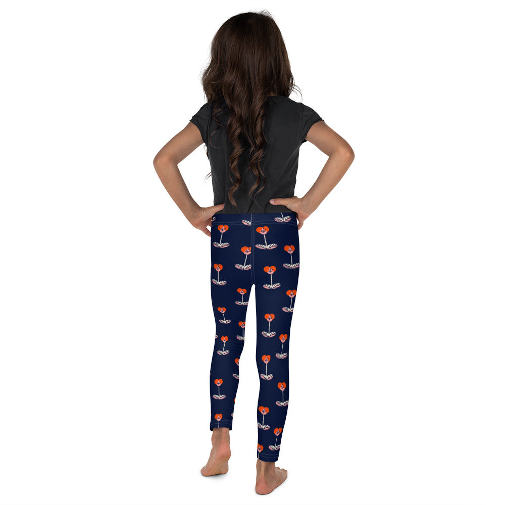 Navy Floral Kid's Leggings