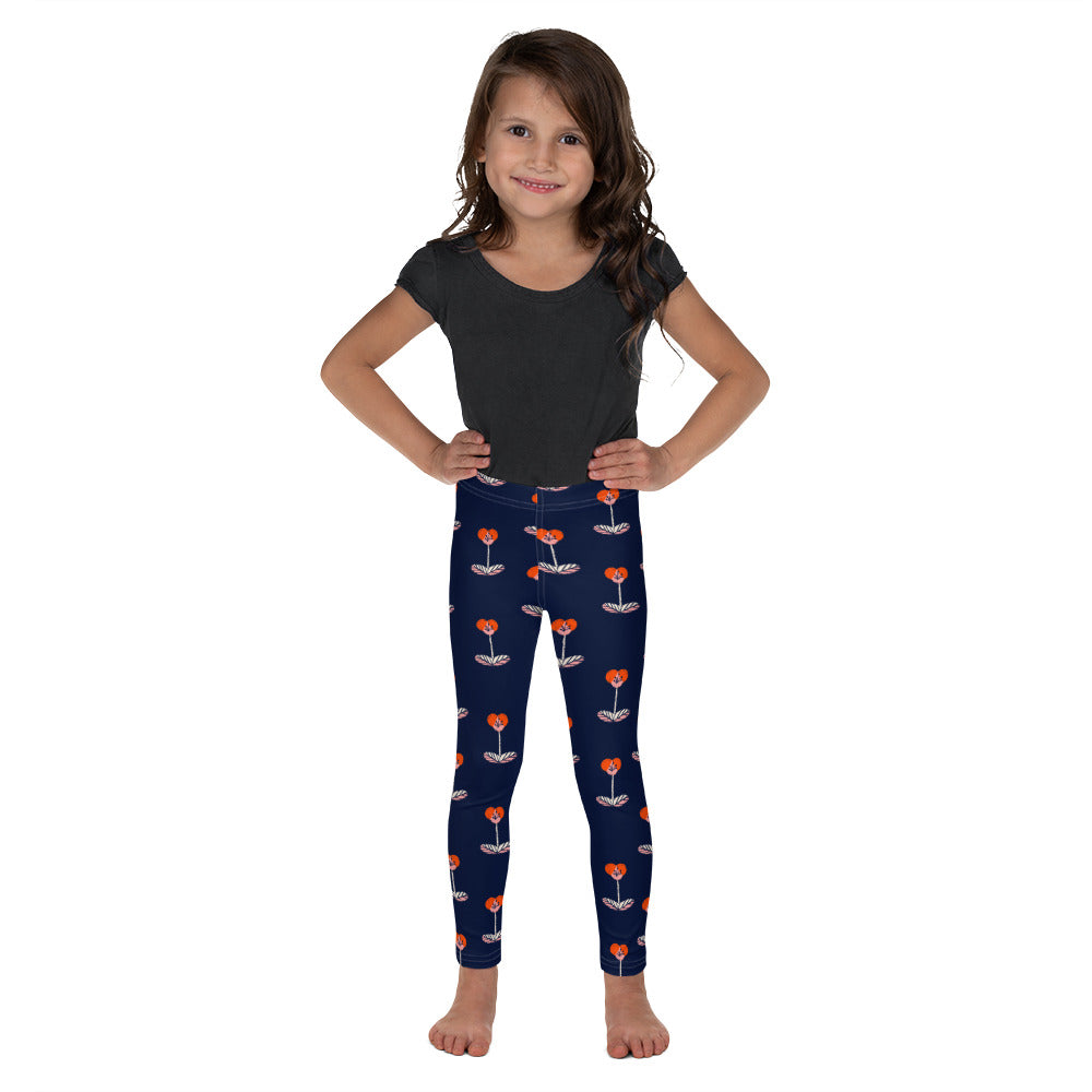 Navy Floral Kid's Leggings