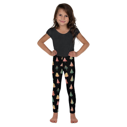 Fancy Trees Kid's Leggings, Black