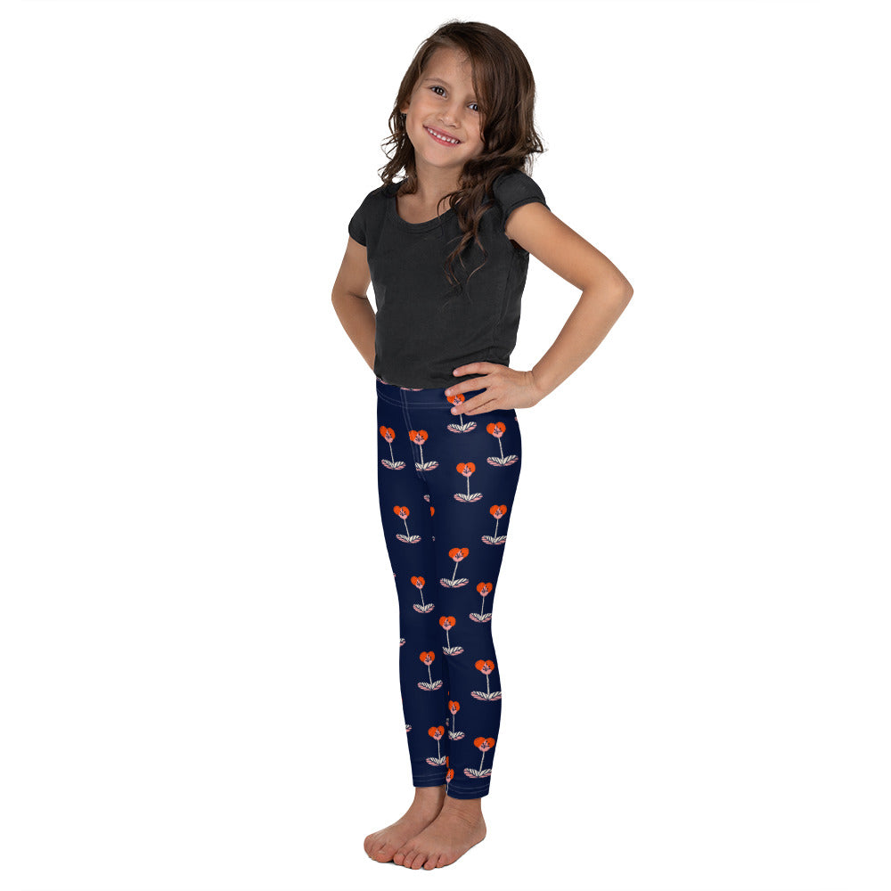 Navy Floral Kid's Leggings