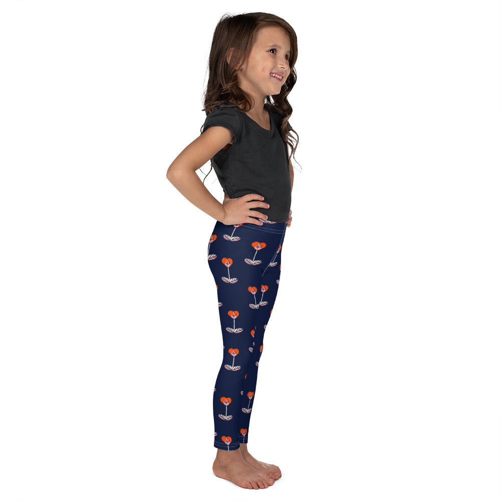 Navy Floral Kid's Leggings