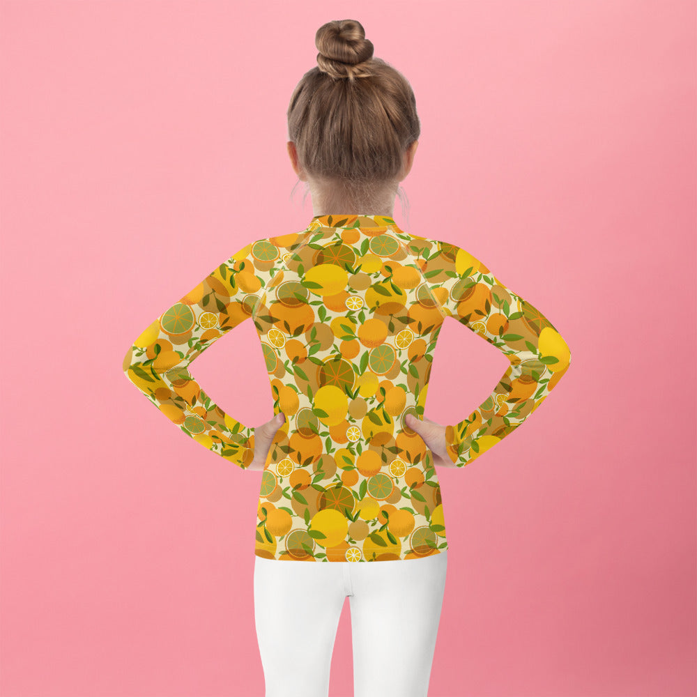 Retro Lemons Kids Rash Guard