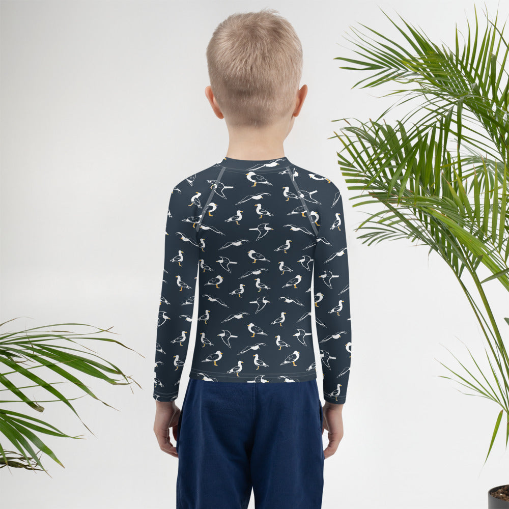 Navy Seagull Kids Rash Guard