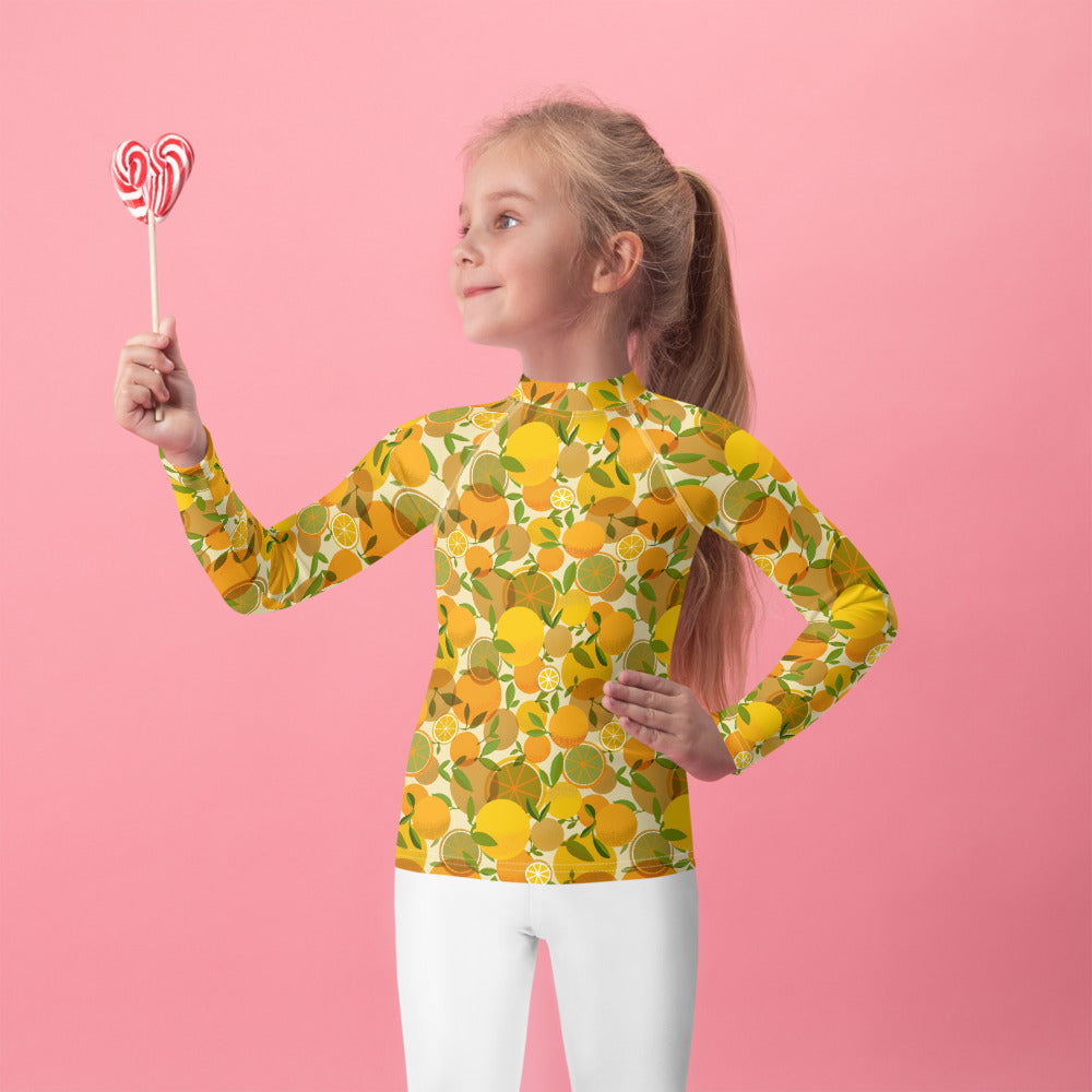 Retro Lemons Kids Rash Guard