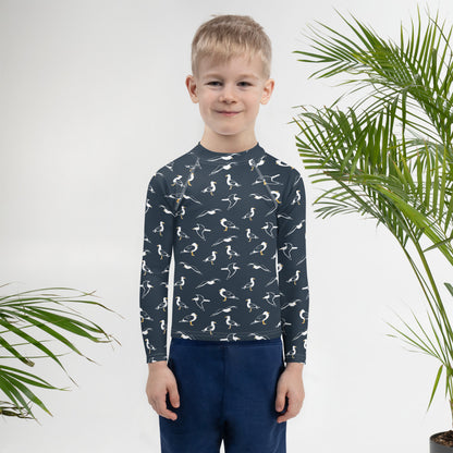 Navy Seagull Kids Rash Guard