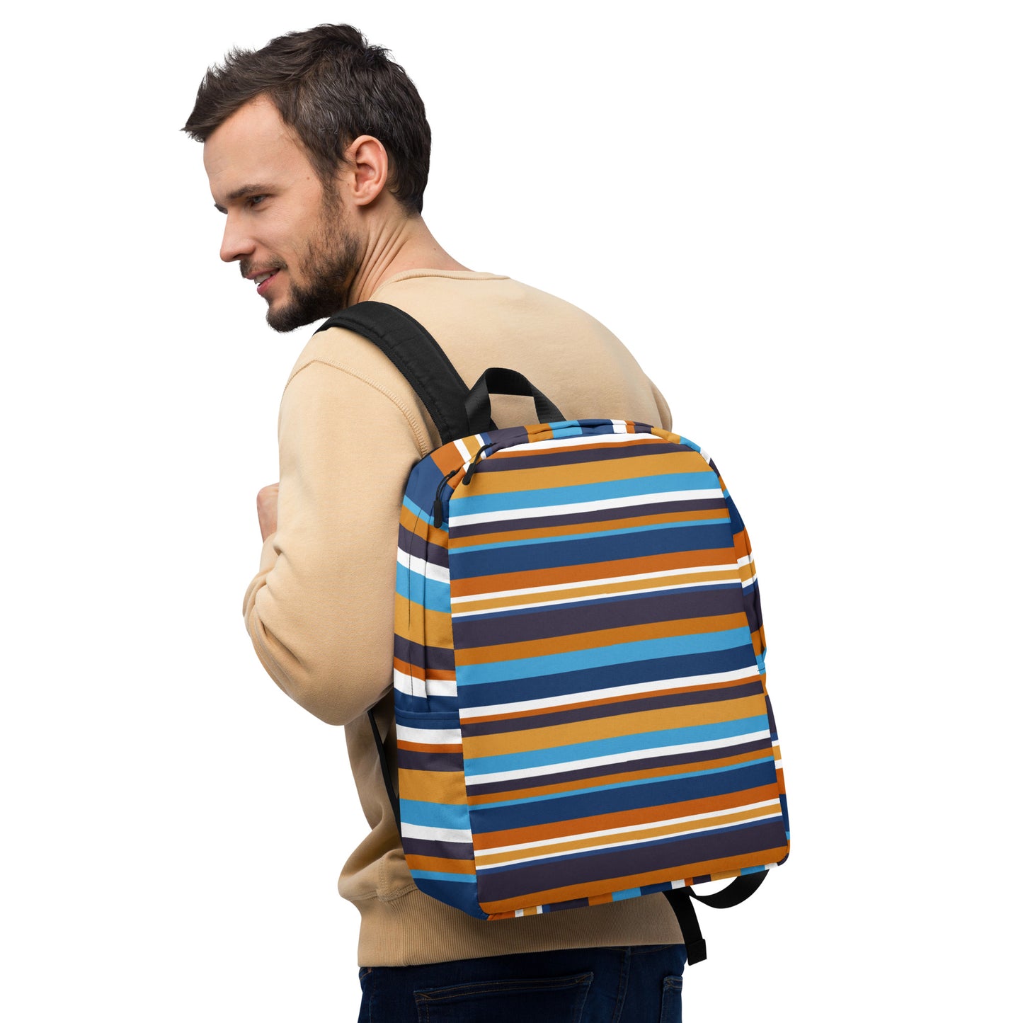 Retro Stripe Minimalist Backpack