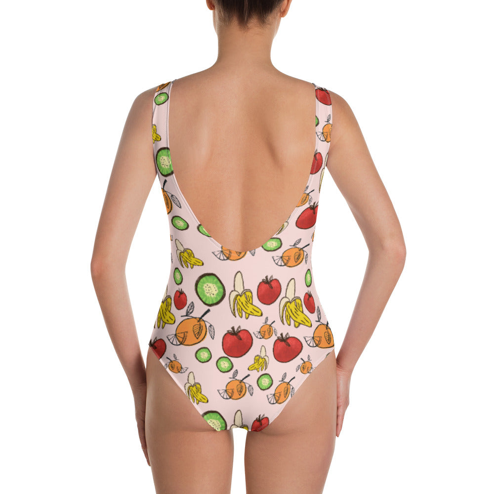 Sketchy Fruit One-Piece Swimsuit