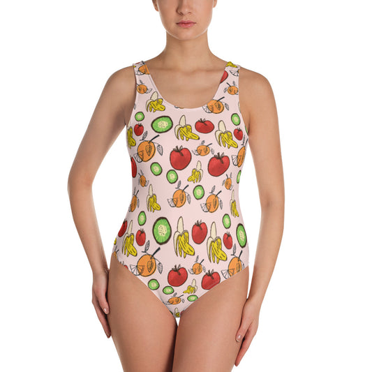 Sketchy Fruit One-Piece Swimsuit