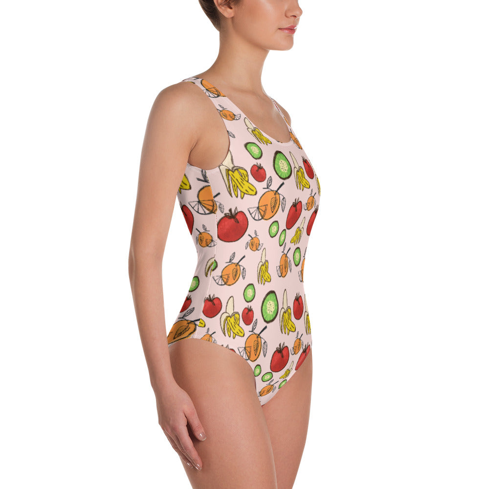 Sketchy Fruit One-Piece Swimsuit