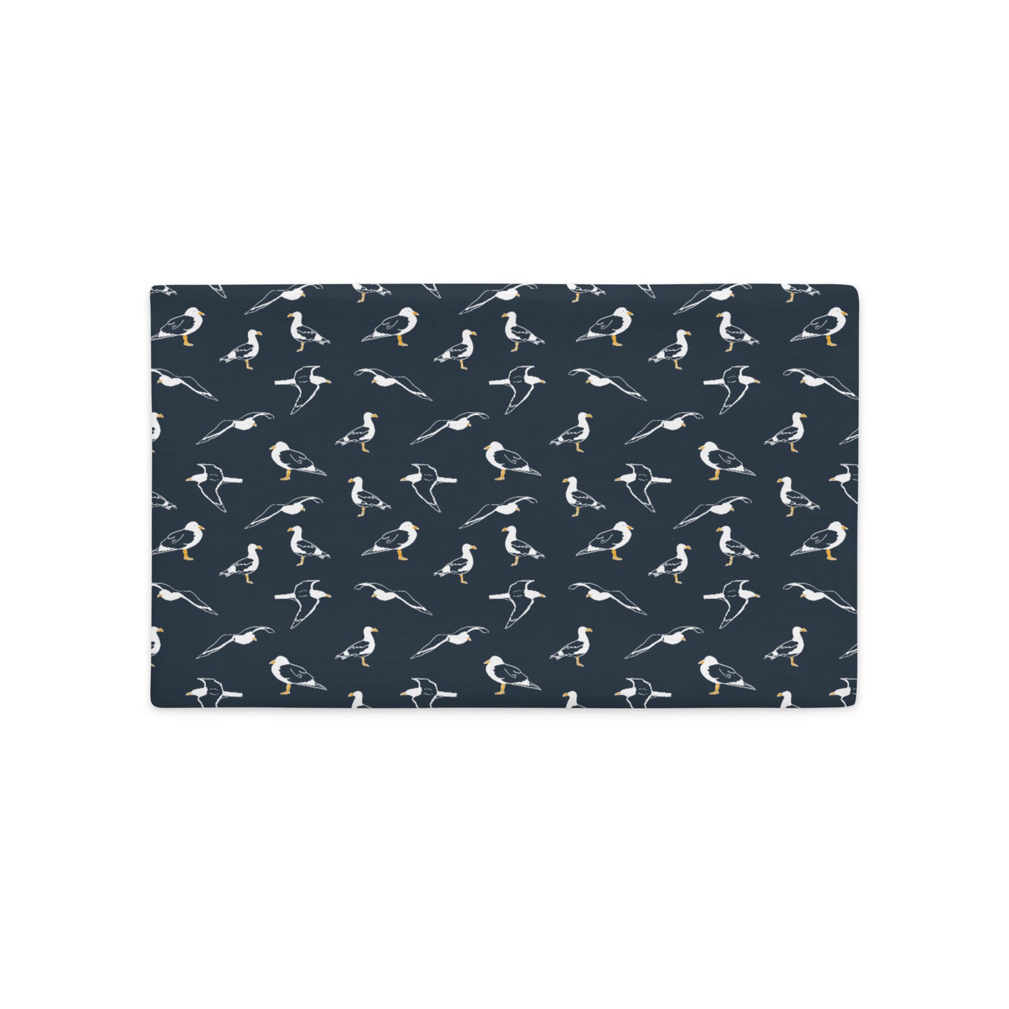 Navy Seagulls Premium Pillow Case