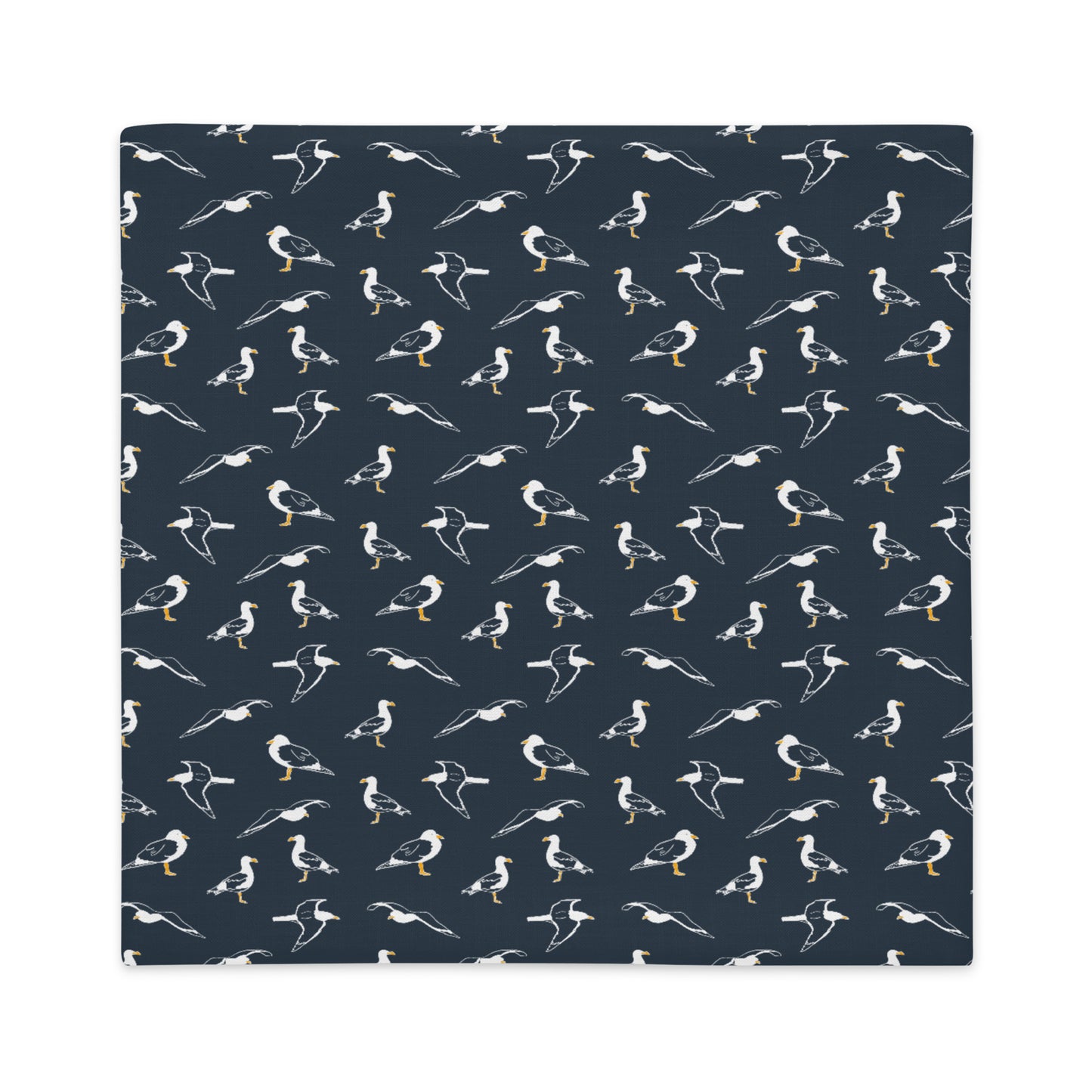 Navy Seagulls Premium Pillow Case