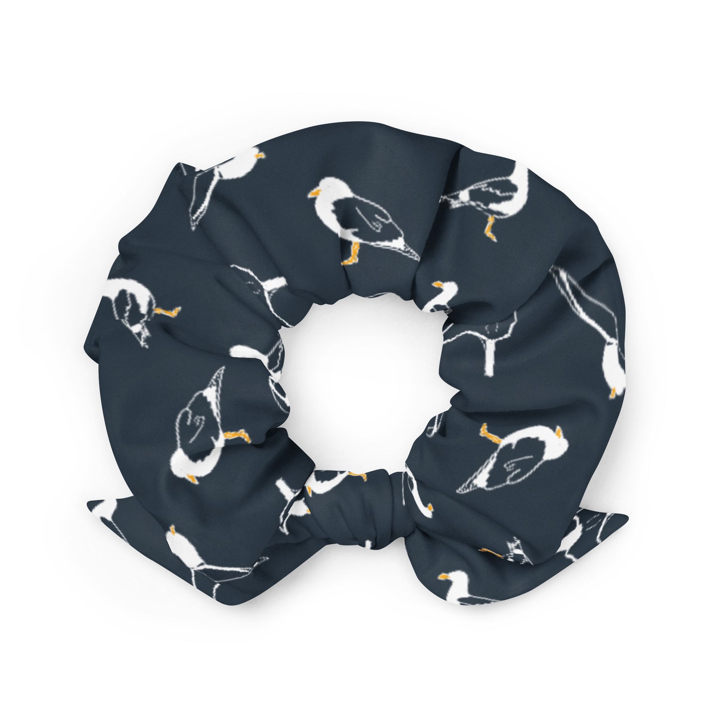 Navy Seagull Scrunchie