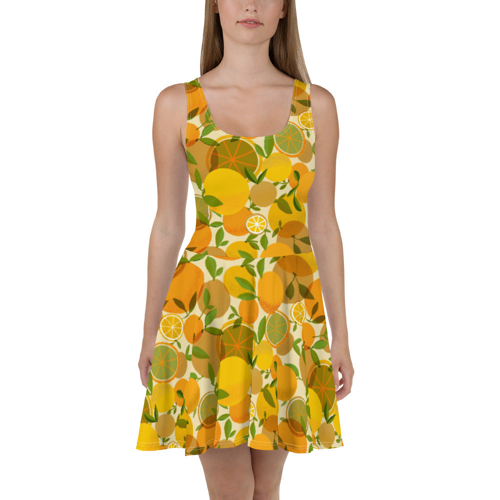 Retro Lemons Skater Dress