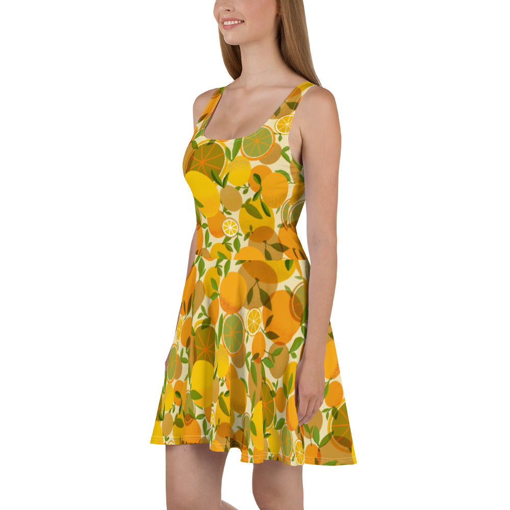 Retro Lemons Skater Dress