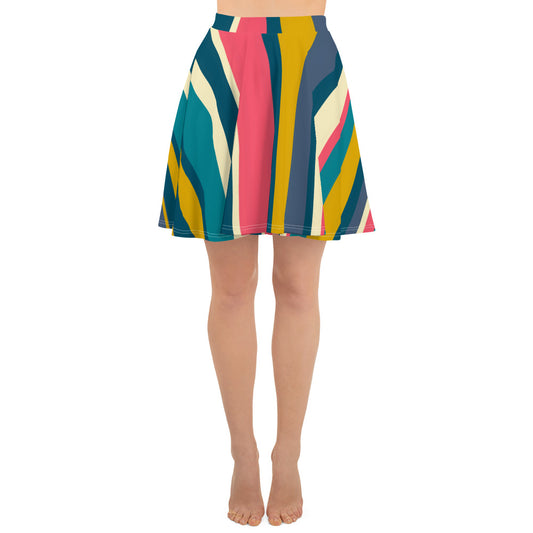 Bright Stripe Skater Skirt