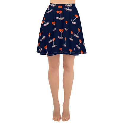 Navy Floral Skater Skirt