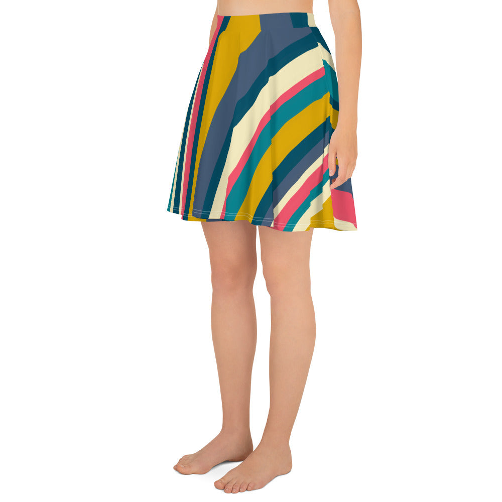 Bright Stripe Skater Skirt