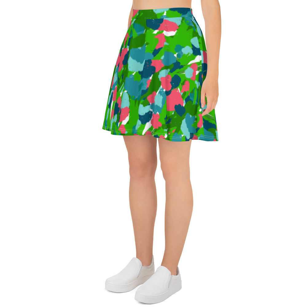 Gouache Garden Skater Skirt