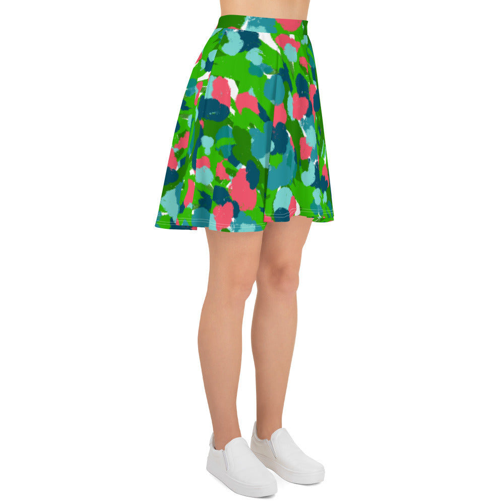 Gouache Garden Skater Skirt