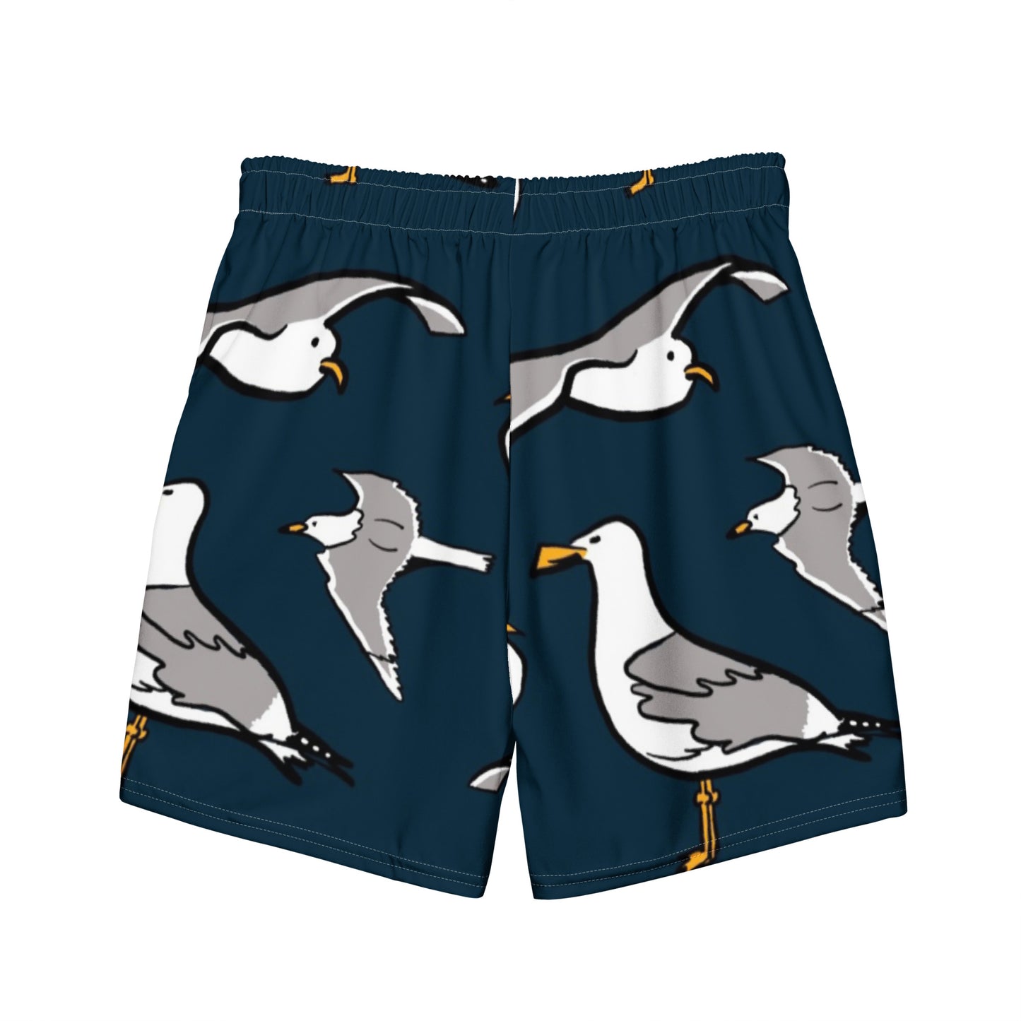 Navy Seagull large print Men's swim trunks