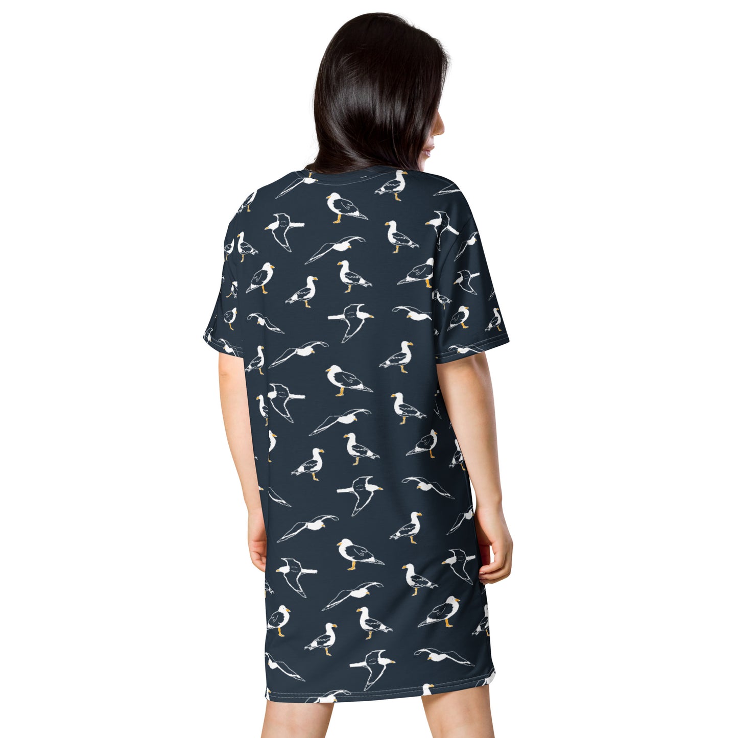 Navy Seagull T-shirt dress