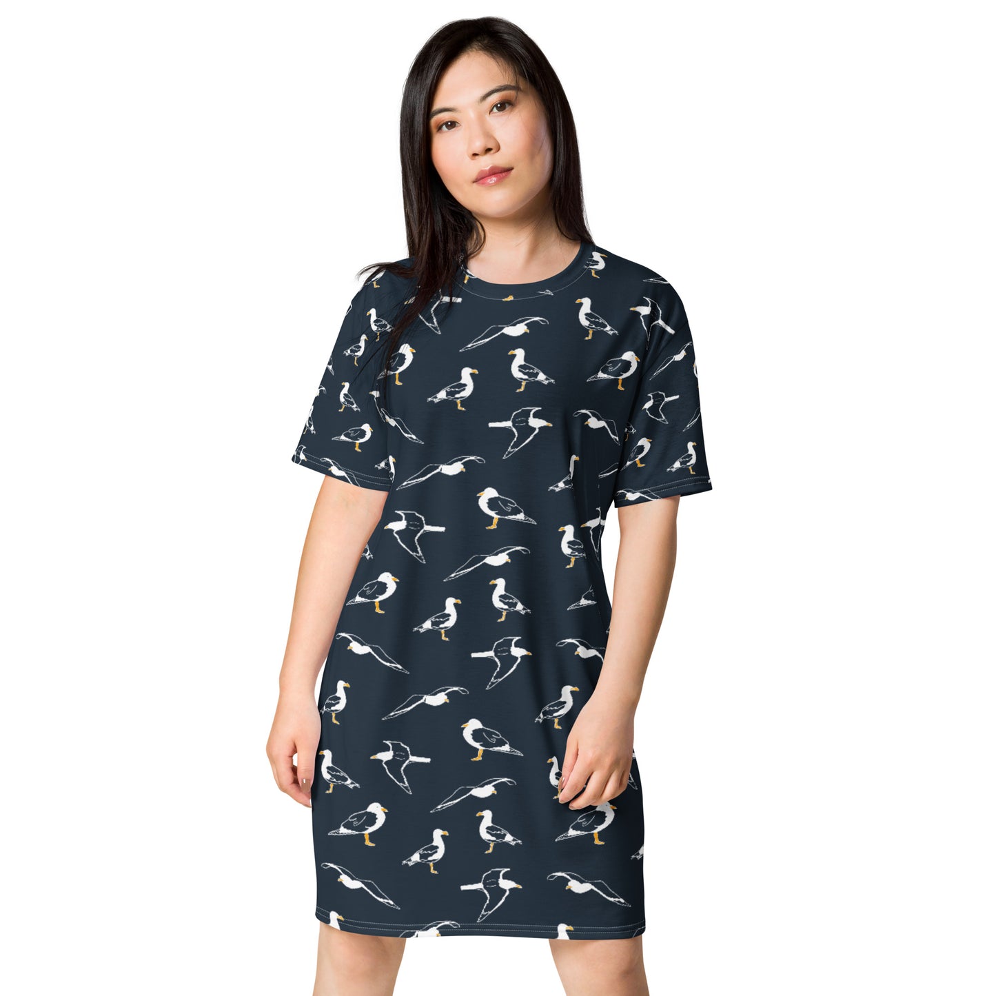 Navy Seagull T-shirt dress