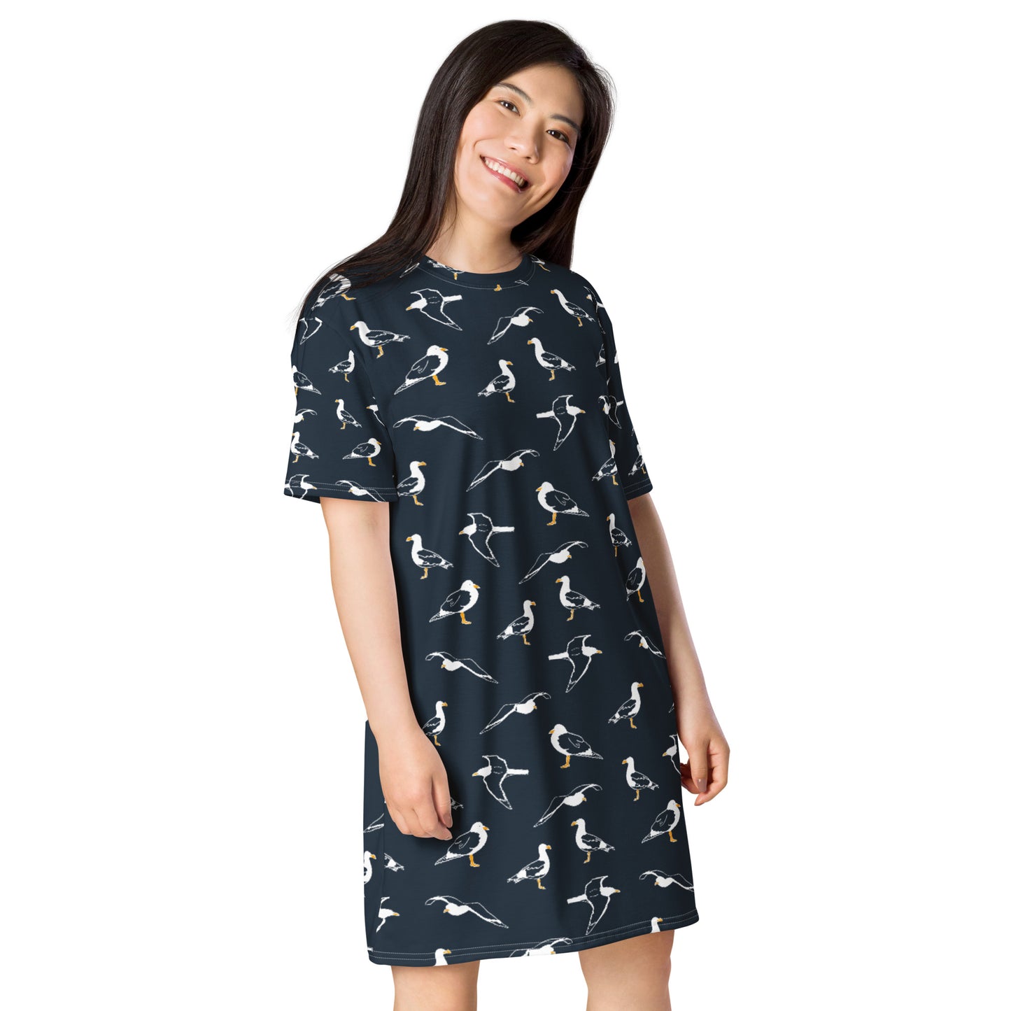 Navy Seagull T-shirt dress