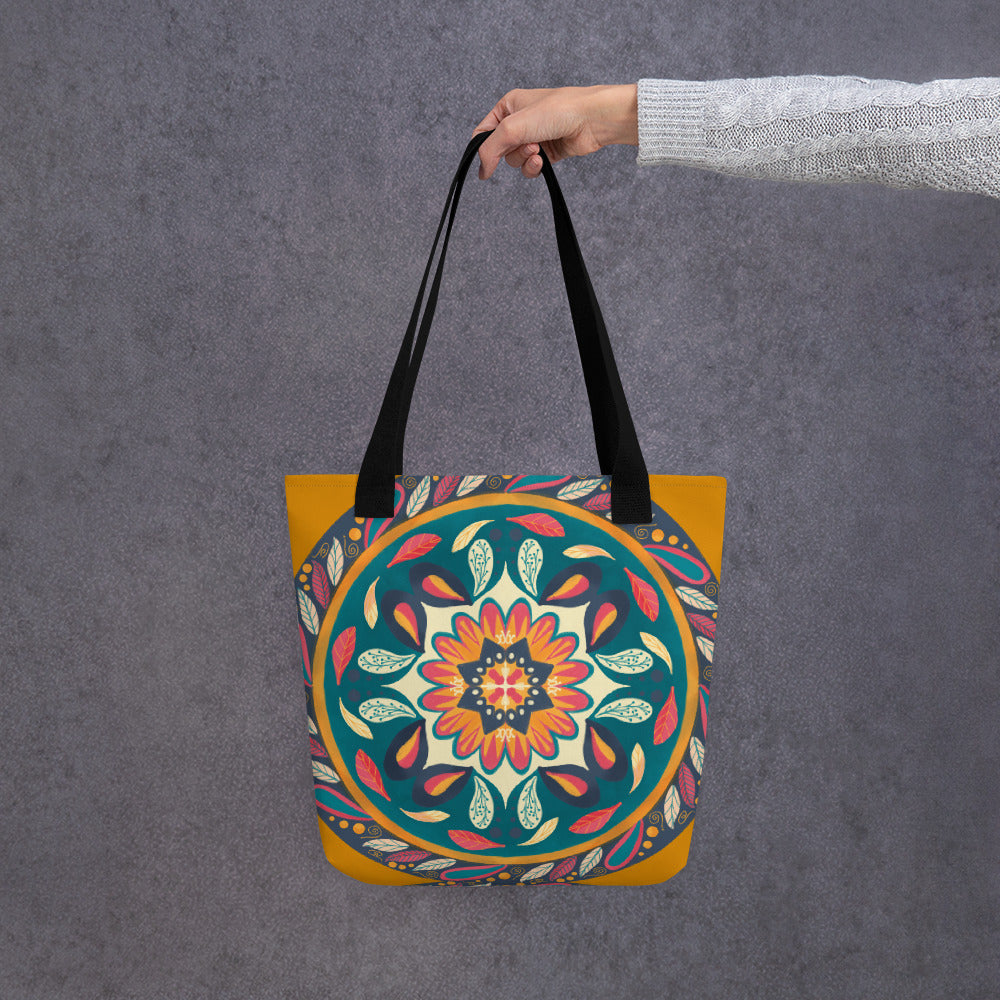 Floral Mandala Tote bag, Orange