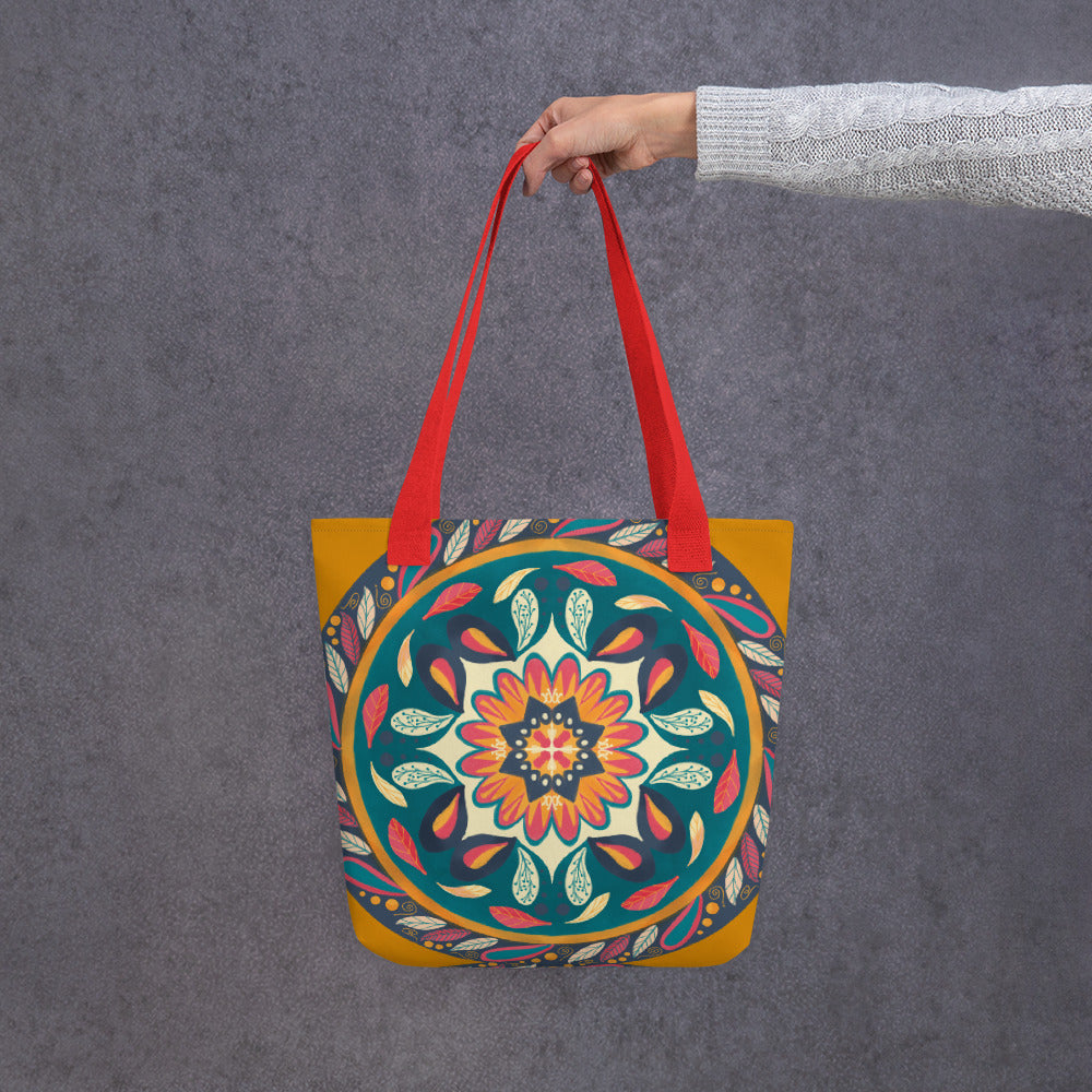 Floral Mandala Tote bag, Orange