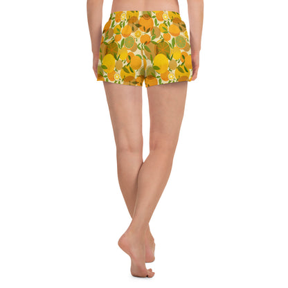 Retro Lemon Women's Athletic Short Shorts