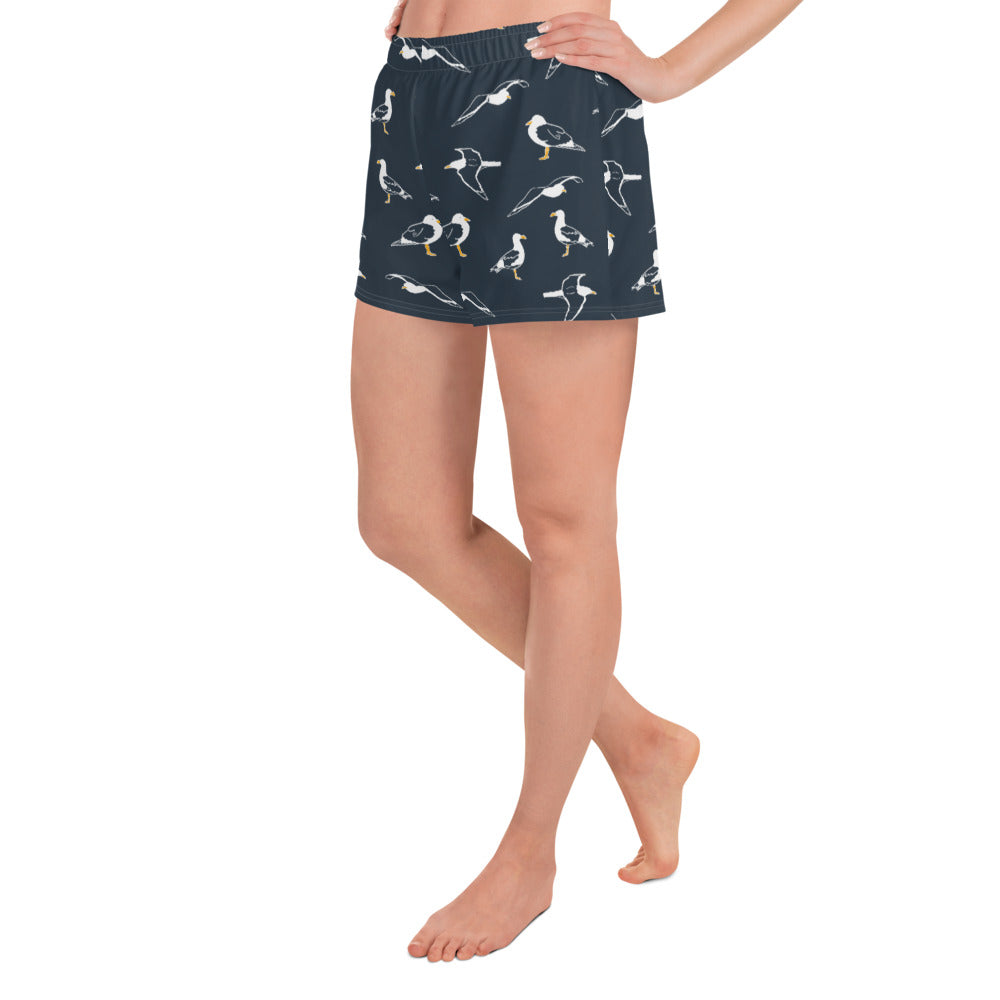 Navy Seagull Women's Athletic Short Shorts