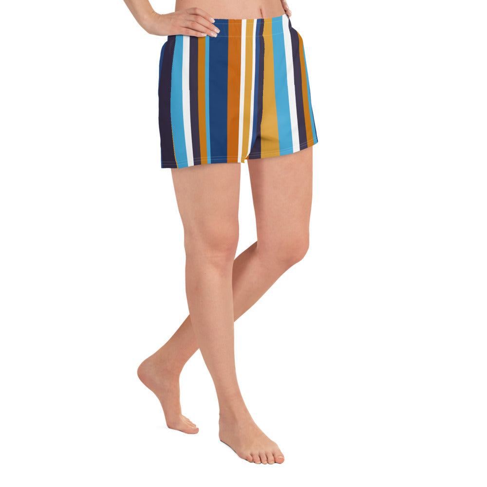 Retro Stripe Women's Athletic Short Shorts