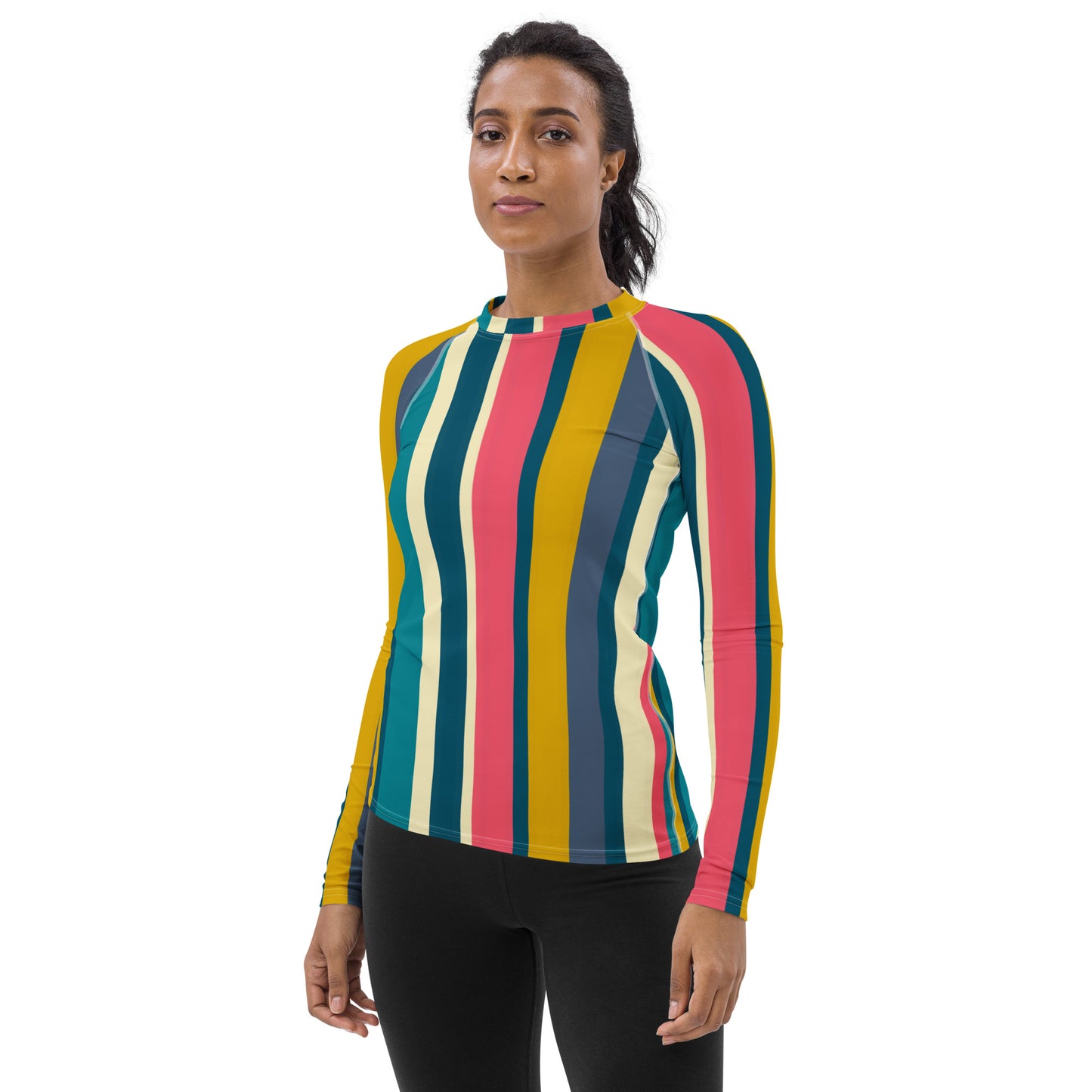 Bright Stripe Women's Rash Guard