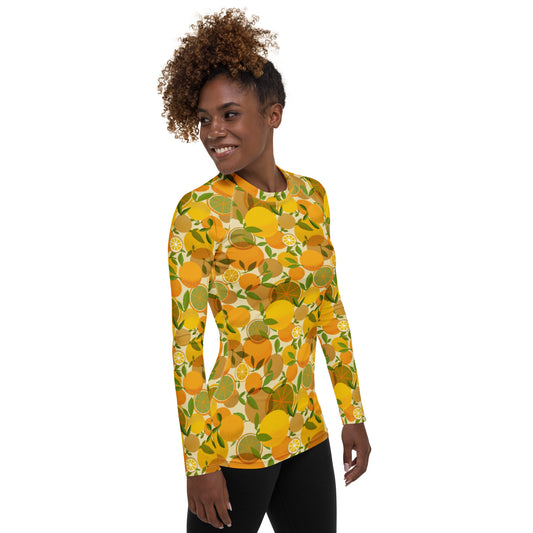 Retro Lemons Women's Rash Guard