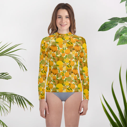 Retro Lemons Youth Rash Guard